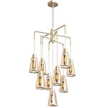 Echo 9-Light Chandelier: Satin Platinum 3D model image 1 