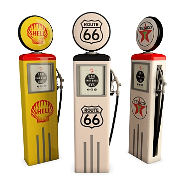 Vintage American Gas Pumps Collection 3D model image 1 