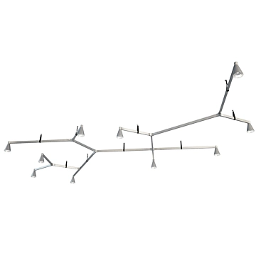 Austere 3D Ceiling Lamp: Modern Metal Shades 3D model image 1 