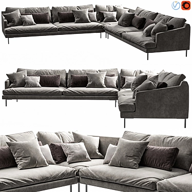 Modern Poliform Bellport 3 Seater 3D model image 1 