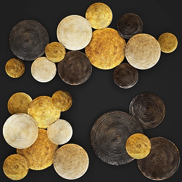 Title: Golden Circle Wall Art 3D model image 1 