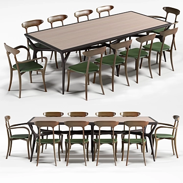 Elegant Ceccotti Dining Set 3D model image 1 