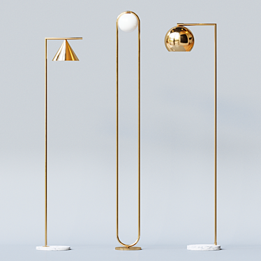 Modern Loft Concept Floor Lamp Set 3D model image 1 