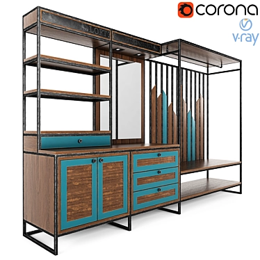 Modern Loft Wardrobe for Home Organization 3D model image 1 