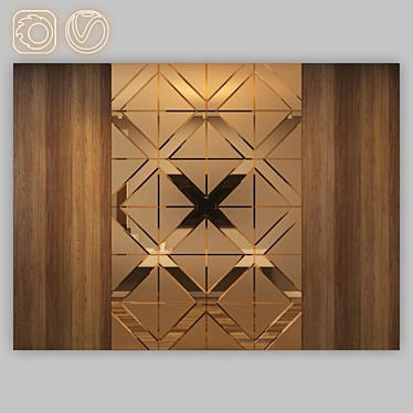 Modern 3D Mirror Panel - 2 Color Options 3D model image 1 