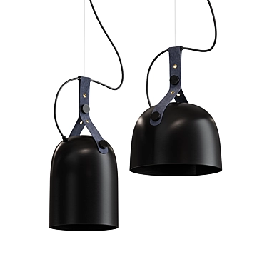 Metal Leather Pendant with E27 Socket 3D model image 1 