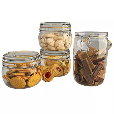 Delicious 3D Cookies Jar Kit 3D model image 1 