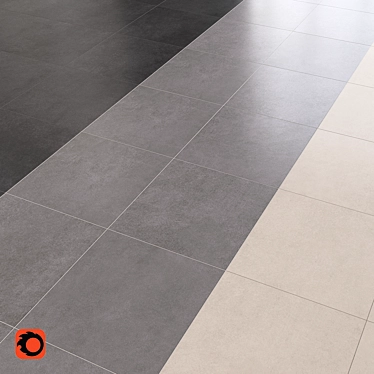Area Cement Floor Tile: Anthracite, Grey, Ivory Mate Concrete (400x400x10mm) 3D model image 1 