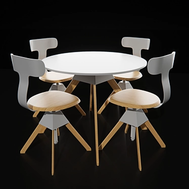 Modern Round Dining Table: The Wild Bunch 3D model image 1 