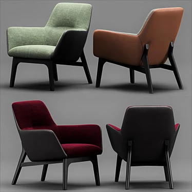 Sleek Armchair: Qing Fixed 3D model image 1 