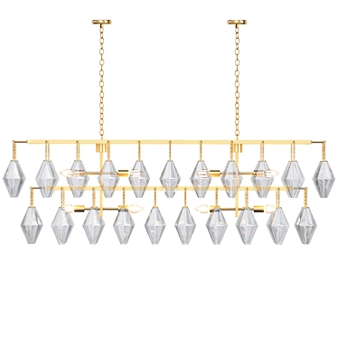 Elegant Cascading Crystal Chandelier 3D model image 1 