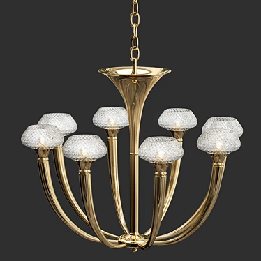 Elegant Crystal Art Deco Chandelier 3D model image 1 