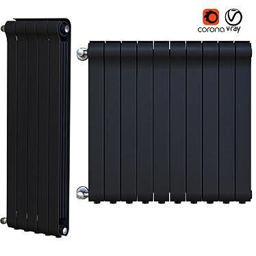 Sleek Black Radiator 3D model image 1 