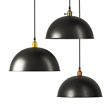 Sleek Steel Edison Lampshade 3D model image 1 