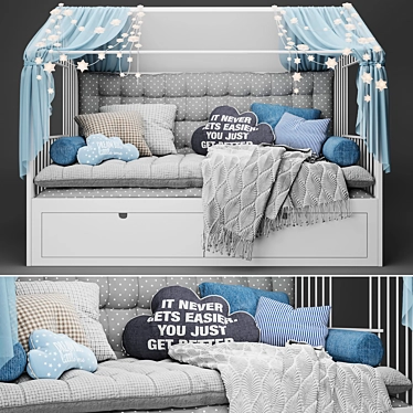 Kids' Dream House Bed 3D model image 1 