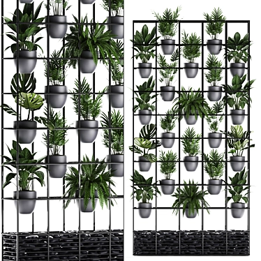 Compact Vertical Garden: Exotic Plants for Stylish Indoor Spaces 3D model image 1 