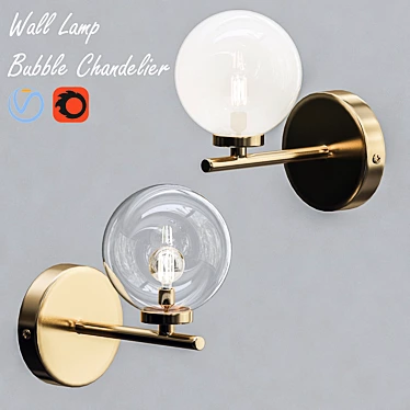 Bubble Chandelier Wall Lamp 3D model image 1 