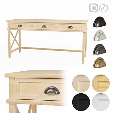 Cambridge Oak Writing Desk 3D model image 1 