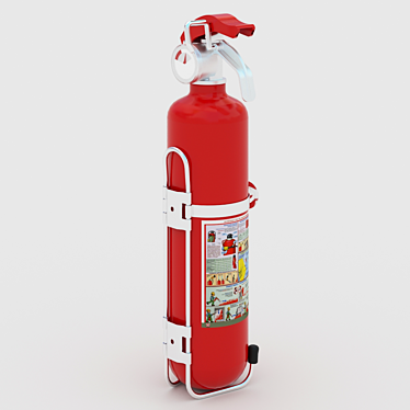 Stand-mounted Powder Extinguisher 3D model image 1 