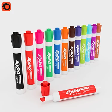 Vivid Color Expo Dry Erase Markers 3D model image 1 