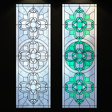 Vibrant Stained Glass Window 3D model image 1 