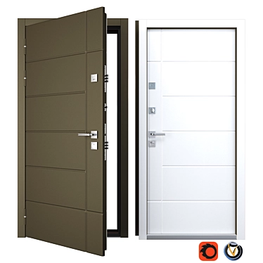 Title: Lino Metal Entrance Door: Your Ultimate Doorway Solution 3D model image 1 