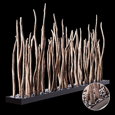 Sang Branch Gravel Decor: High-Quality 3D Textured 6-Texture Geometric Design 3D model image 1 