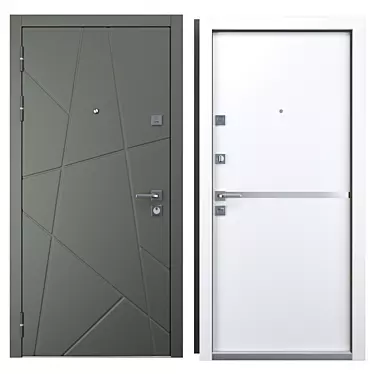 Stella Metal Entrance Door: Your Custom Frame 3D model image 1 