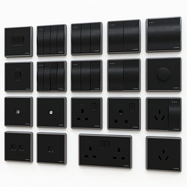 Stylish Scneme Switches & Sockets 3D model image 1 