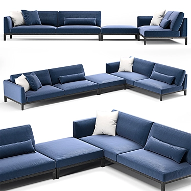 Modern Akita Busnelli Designer Sofa 3D model image 1 