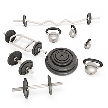 FitFlex Sports Dumbbell Set 3D model image 1 