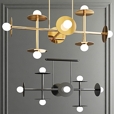 Modern Nodes 8 Light Suspension 3D model image 1 