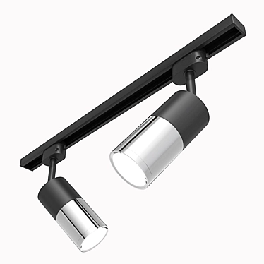 Sleek Track LED Light: Avantag Black/Chrome 6W 3D model image 1 