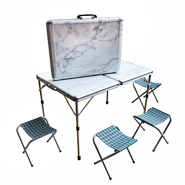 Portable Folding Picnic Table Set 3D model image 1 