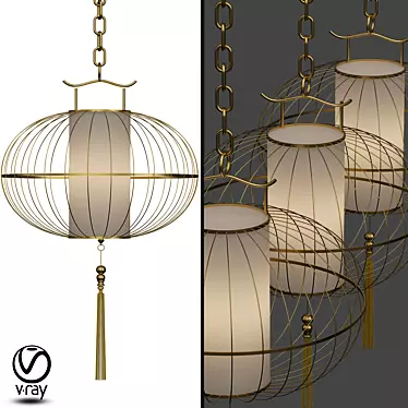 Vintage Chinese Pendant Lights 3D model image 1 