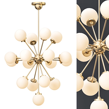 Large Italian Brass Sputnik Chandelier