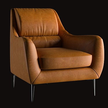 Elegant Brenda Leather Armchair 3D model image 1 