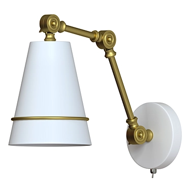 Loft-style Gold Metal Wall Lamp 3D model image 1 