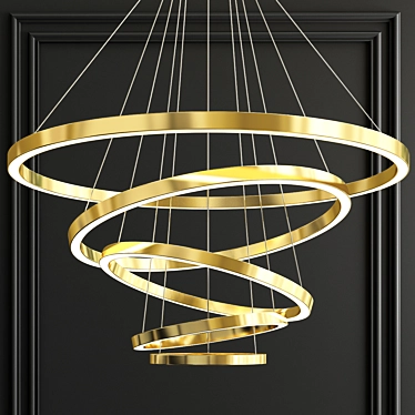 Dazzling Acrylic Rings LED Chandelier 3D model image 1 