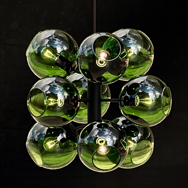 Green Glass Tage Pendant Light 3D model image 1 