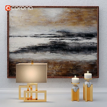 Designer Art Decor Set 3D model image 1 