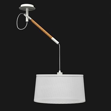 NORDICA Chandelier: White Wood E27 Pendant 3D model image 1 