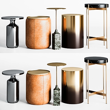 Sleek Silver Side Table 3D model image 1 