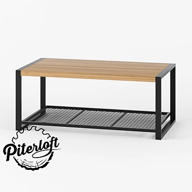 Industrial Wood Coffee Table 3D model image 1 