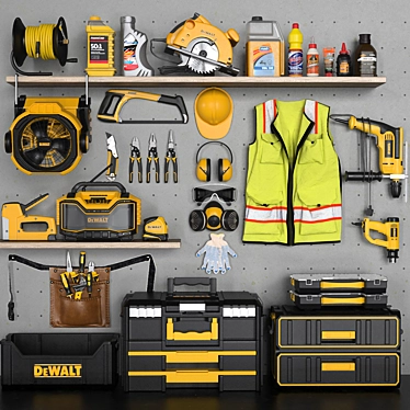 Essential Garage Tools Set 3D model image 1 