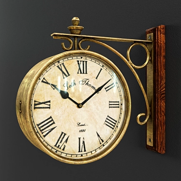Elegant Dual-Sided Eichholtz Station Clock 3D model image 1 