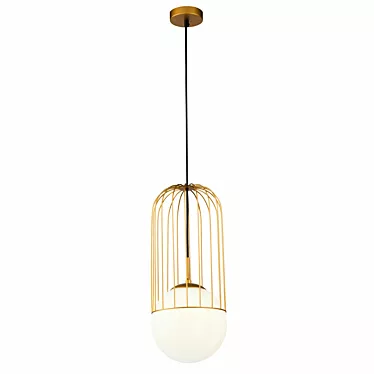 Golden Glass Pendant Lamp 3D model image 1 