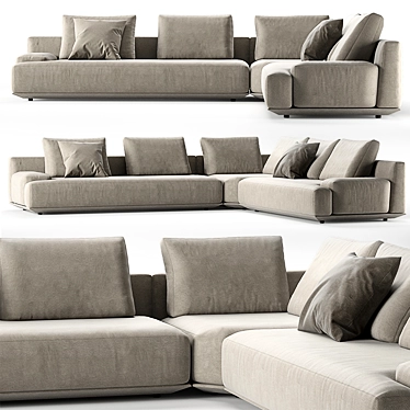 Elegant Modern Bruce Sofa 3D model image 1 