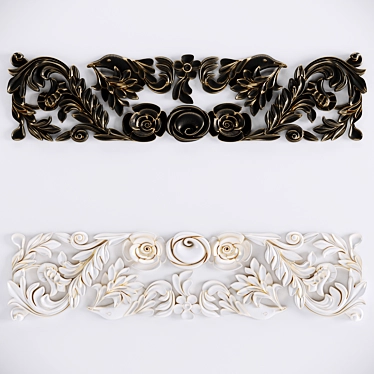 Elegant Plaster Flower Moldings 3D model image 1 