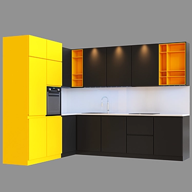 Modern Kitchen for Stylish Interiors 3D model image 1 